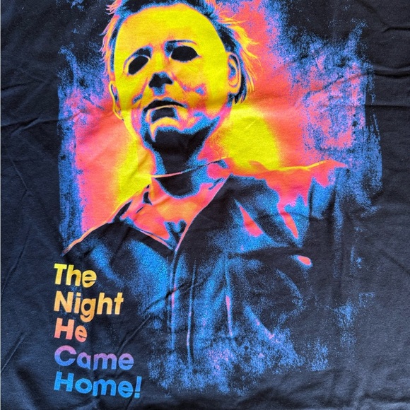 Halloween Michael Myers Adult Mens L Black T Shirt Horror Movie Tee NWT - Picture 3 of 12